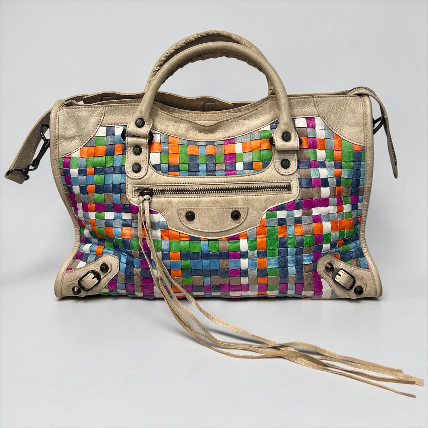 Balenciaga Limited Edition Motocross Woven Classic City Bag|circa 2011