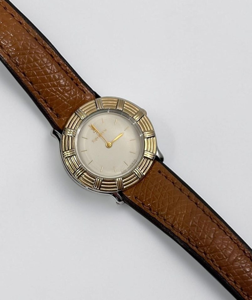 Vintage Yves Saint Laurent Two-Tone Round Watch|1990’s