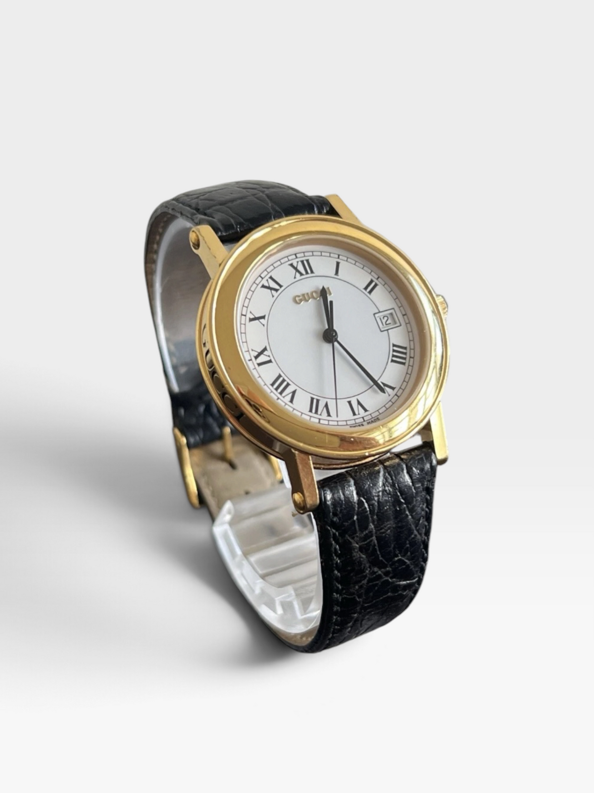 Vintage Gucci Swiss-Made Gold Roman Dial Watch|1990s