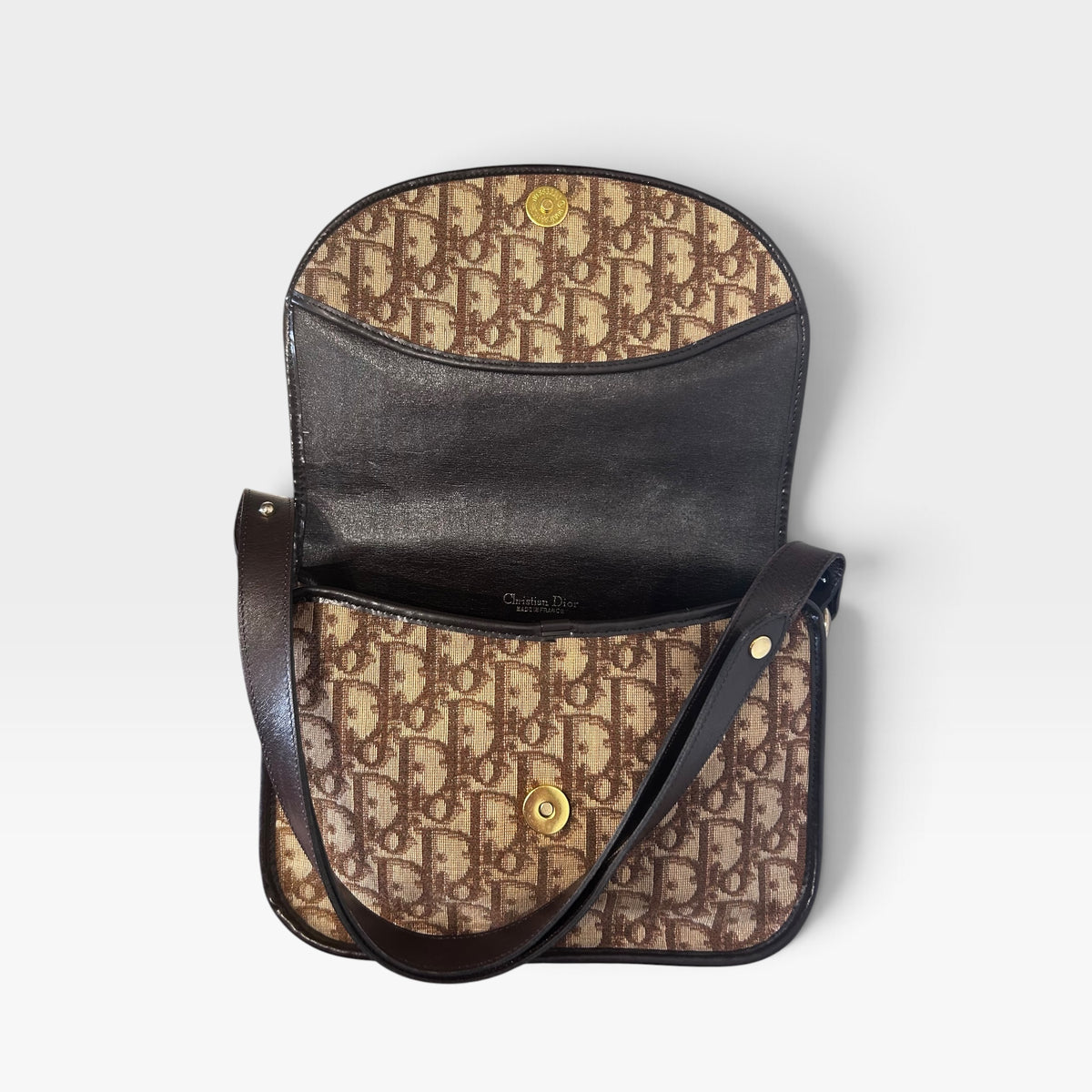 Vintage Christian Dior Oblique Shoulder Bag | Late 1970s-Early 1980s