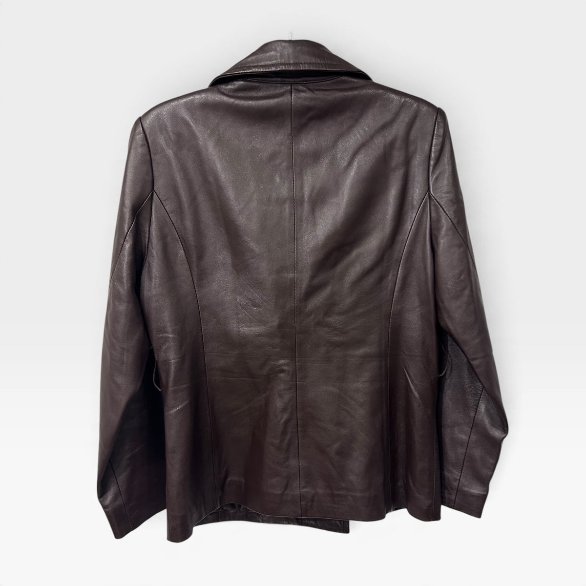 Vintage Brown Leather Belted Jacket | Early 2000s