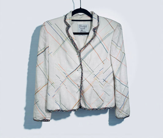 Vintage Moschino “Cheap and Chic” Linen Embroidered Jacket