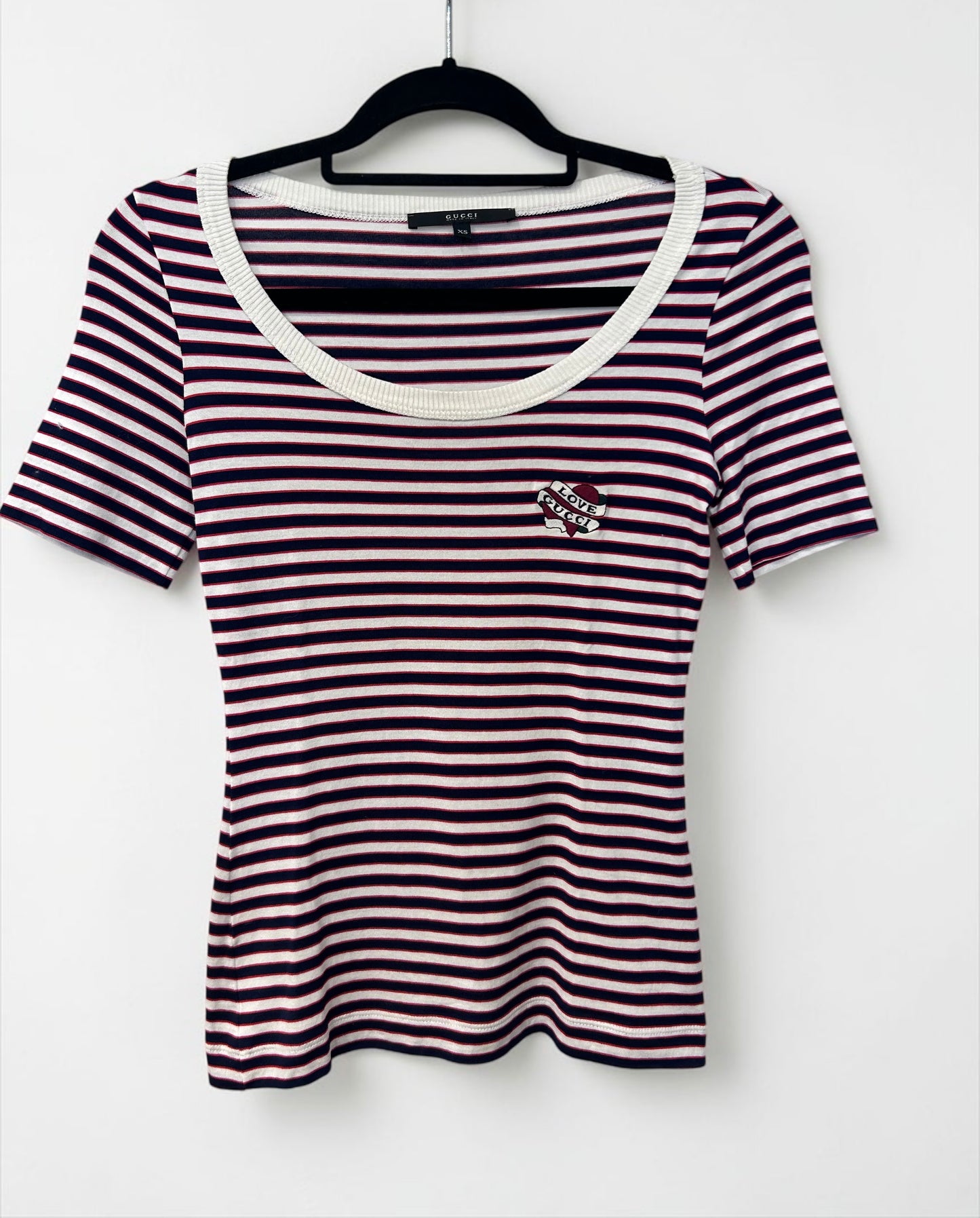 Gucci Embroidered Striped Cotton Top| 2008