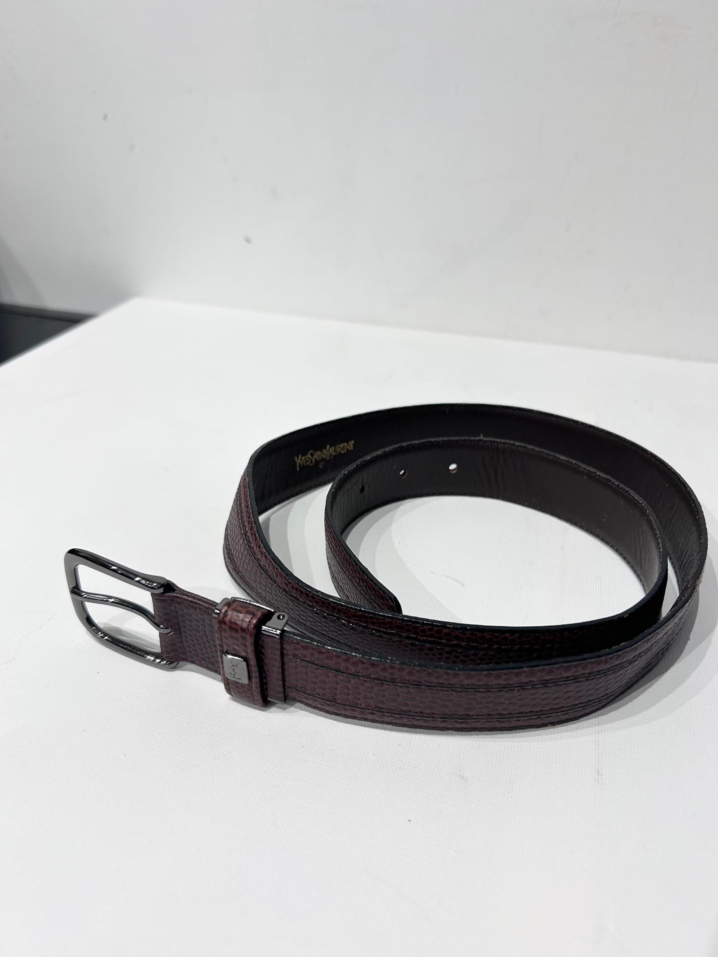 Vintage Yves Saint Laurent Textured Leather Belt
