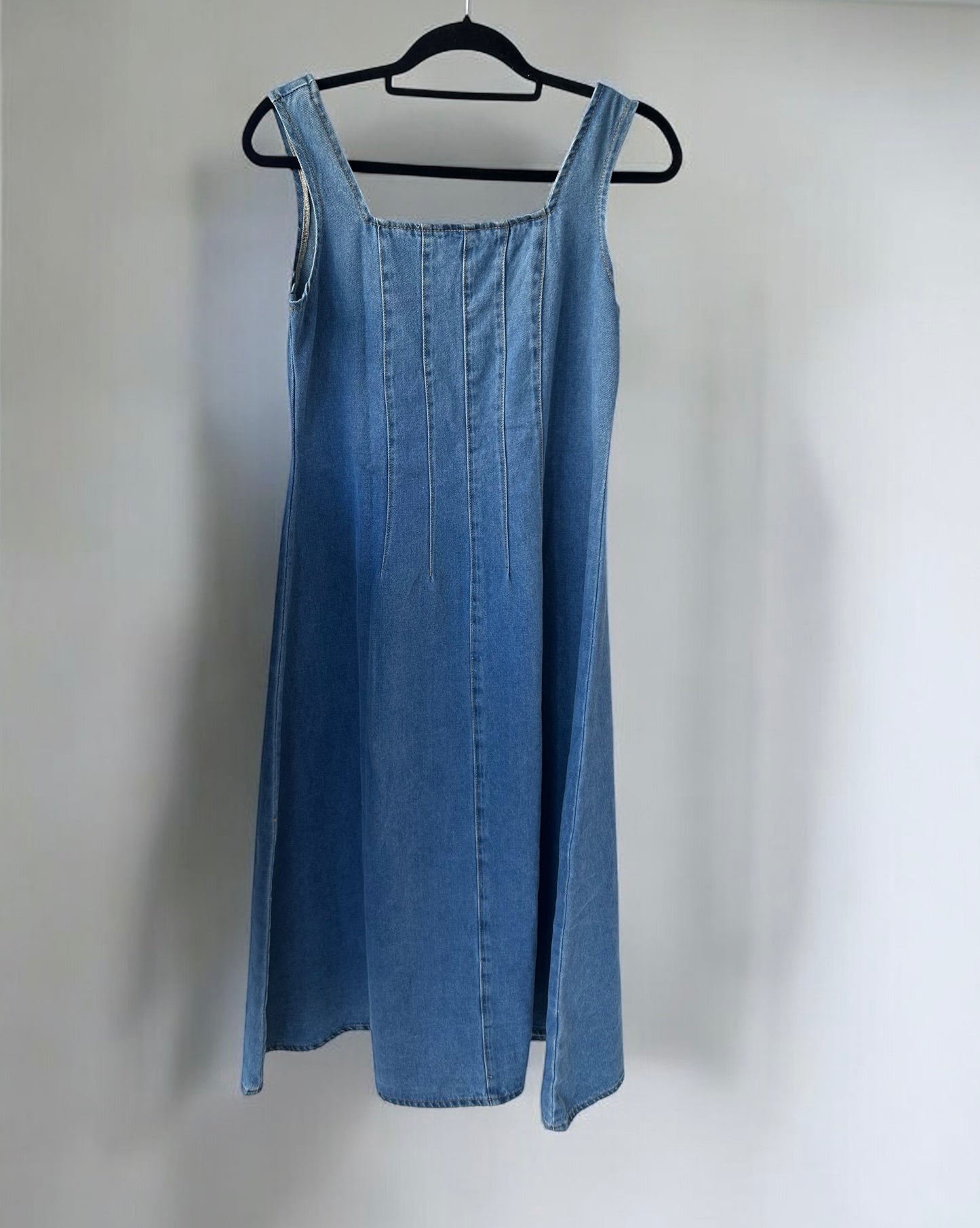 1990s Vintage Denim Sleeveless Dress