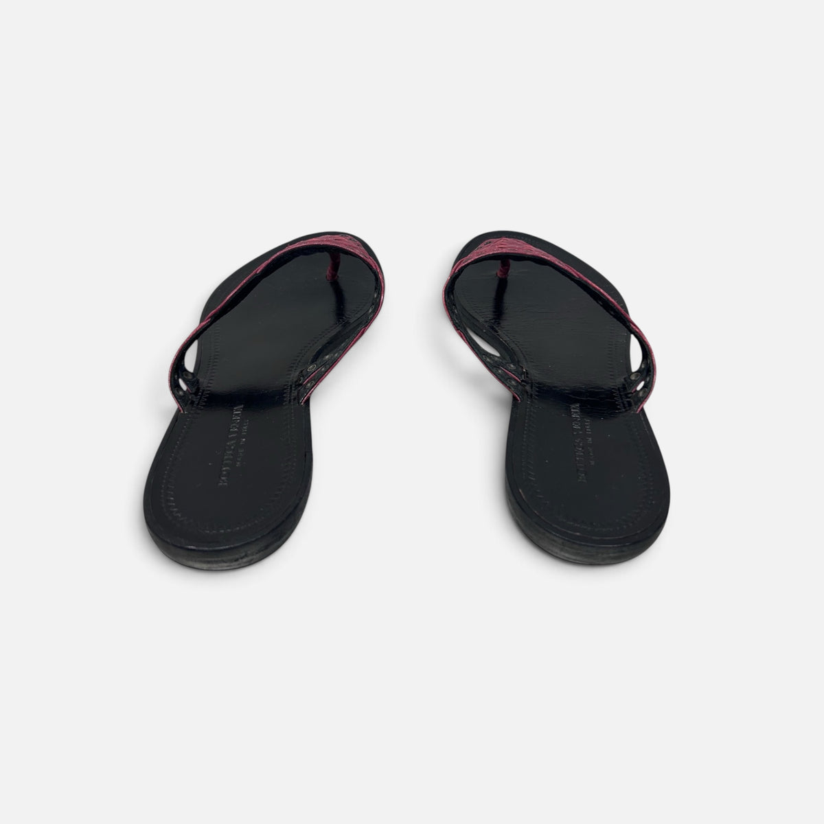 Bottega Veneta Burgundy Intrecciato Leather Sandals | 2015
