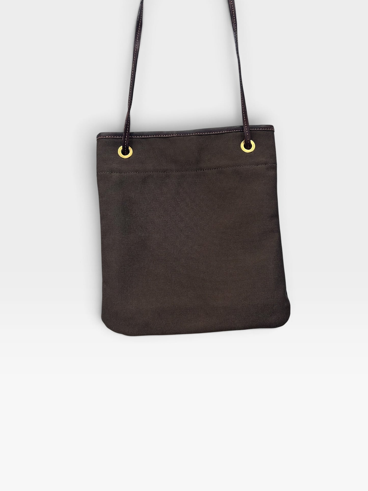 Vintage Prada Brown Jacquard Crossbody Bag | Early 2000s