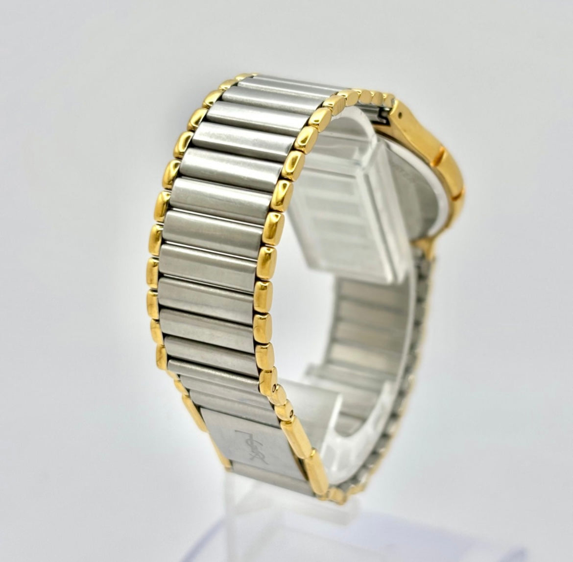 Vintage Yves Saint Laurent Two-Tone Roman Dial Quartz Watch |1990s