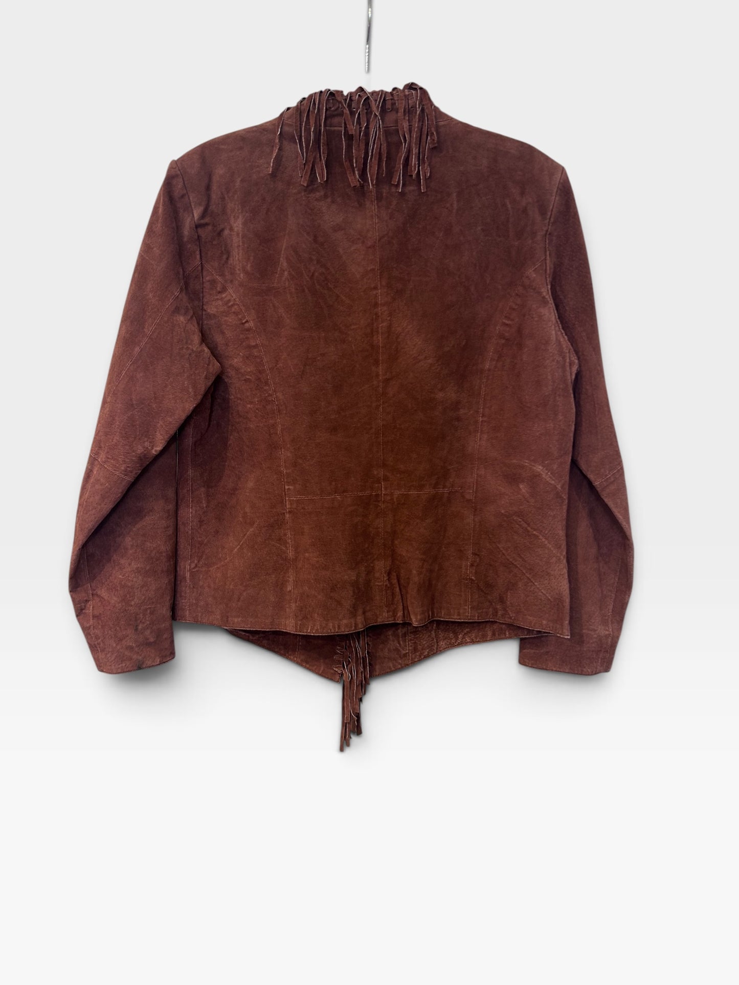 Vintage Brown Suede Fringe Jacket|Early 2000s