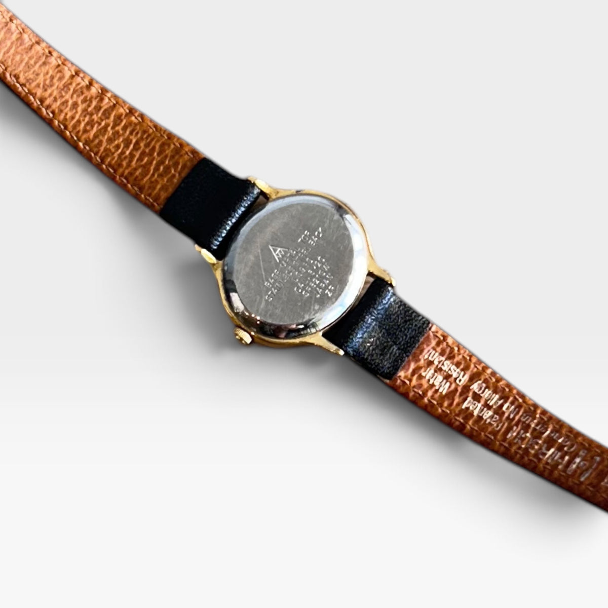 Vintage Accurist Black Leather Watch | 1990s