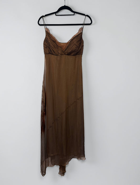 Vintage Lolita Lempicka Silk Lace Trim Maxi Slip Dress|Late 1990