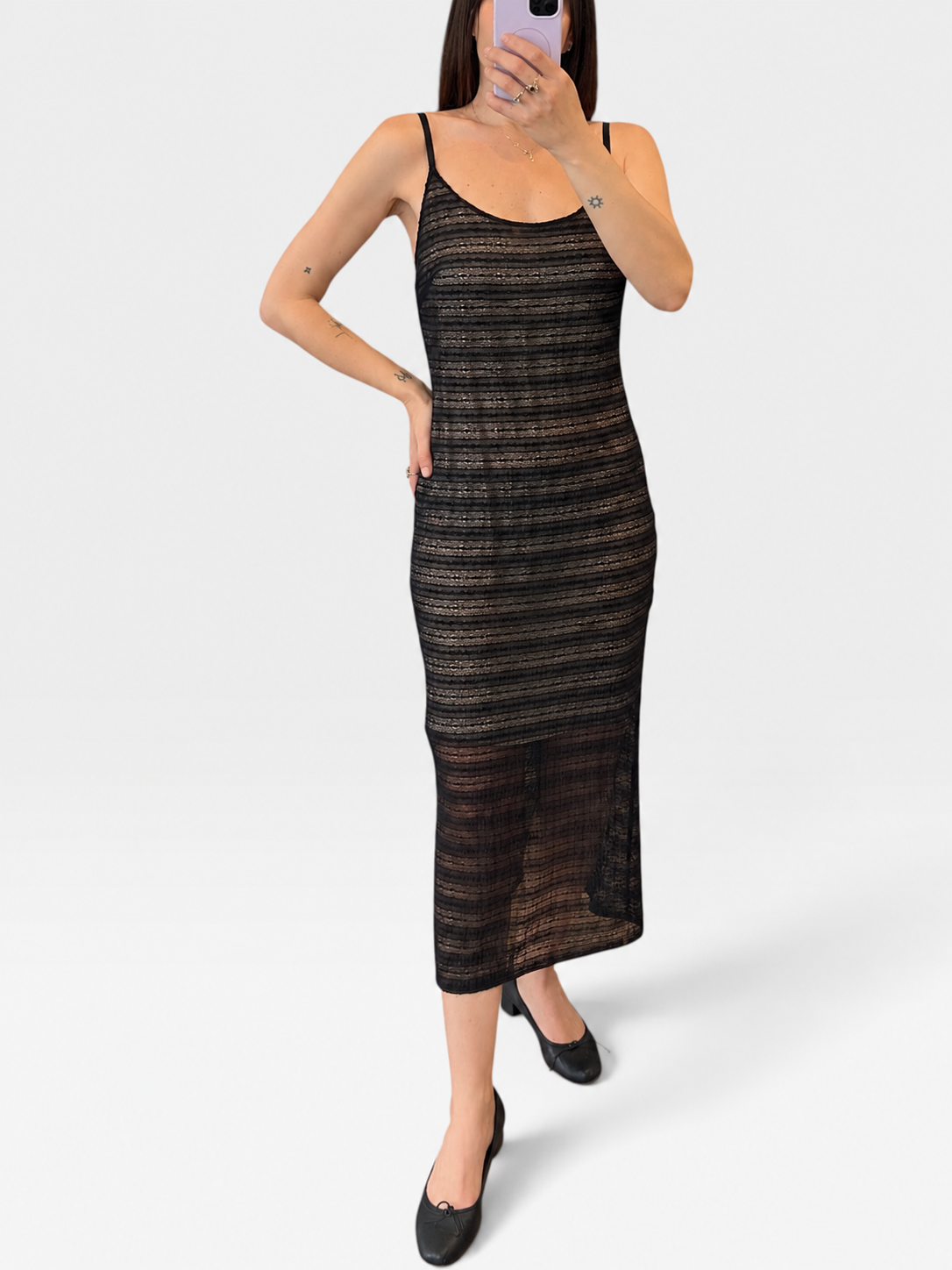 Alice + Olivia Black Lace Midi Dress