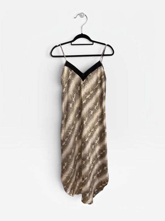 Vintage Maidenform Snake Print Satin Slip Dress | Early 2000s