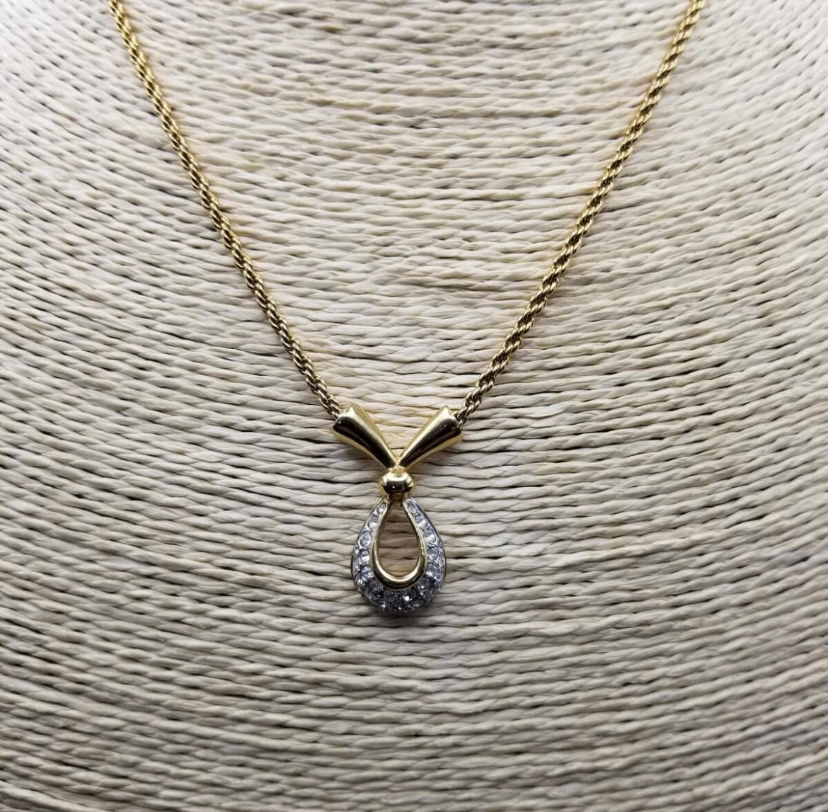 Vintage Attwood & Sawyer Crystal Drop Necklace |90s