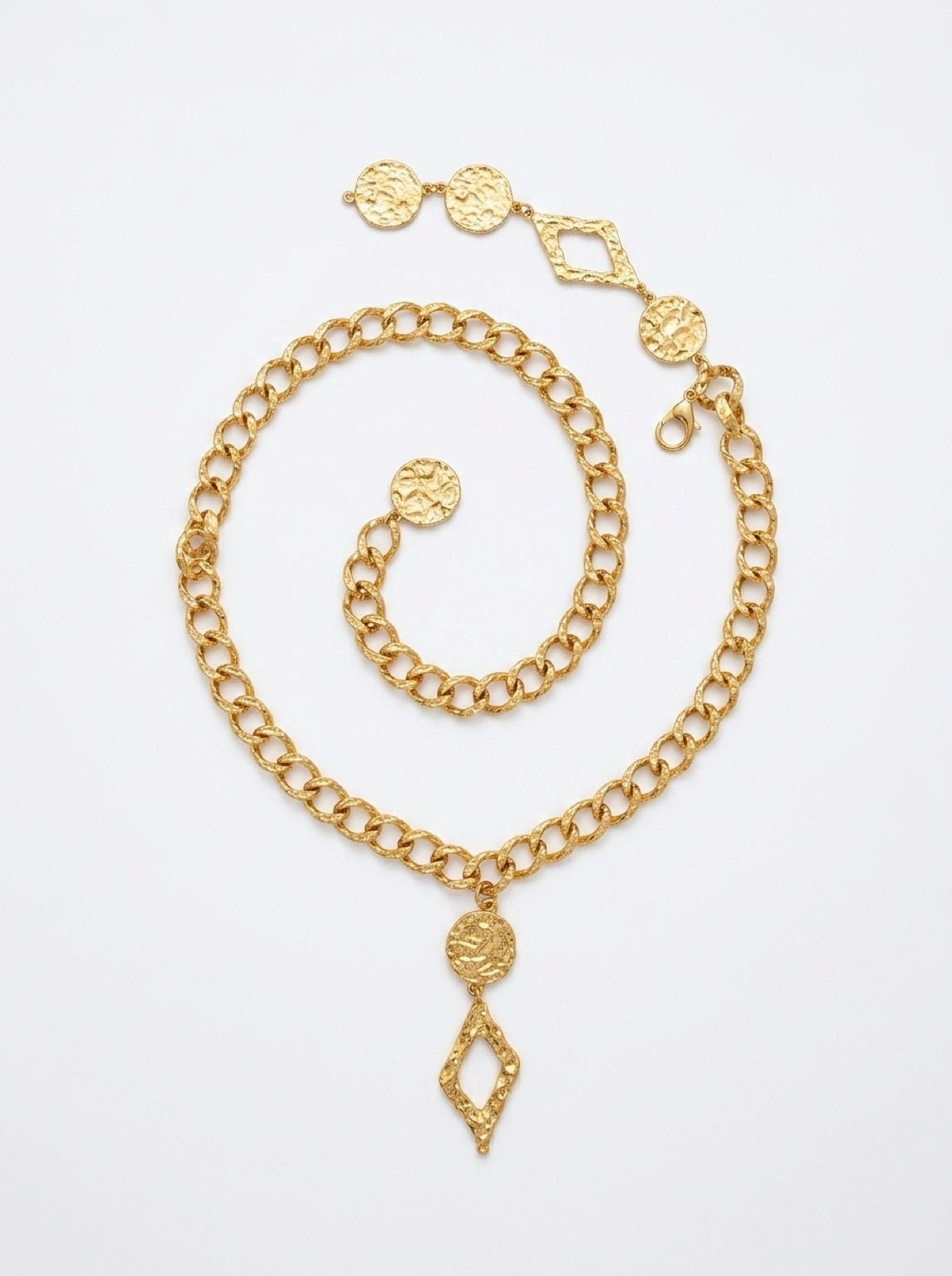 Vintage Gold-Tone Charm Chain Belt| 1990s