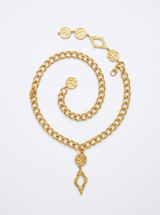 Vintage Gold-Tone Charm Chain Belt| 1990s