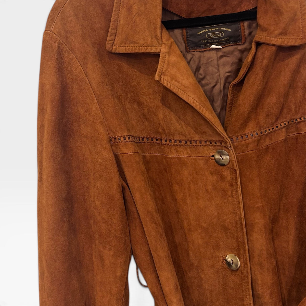 Vintage Cognac Suede Belted Jacket | 1990s
