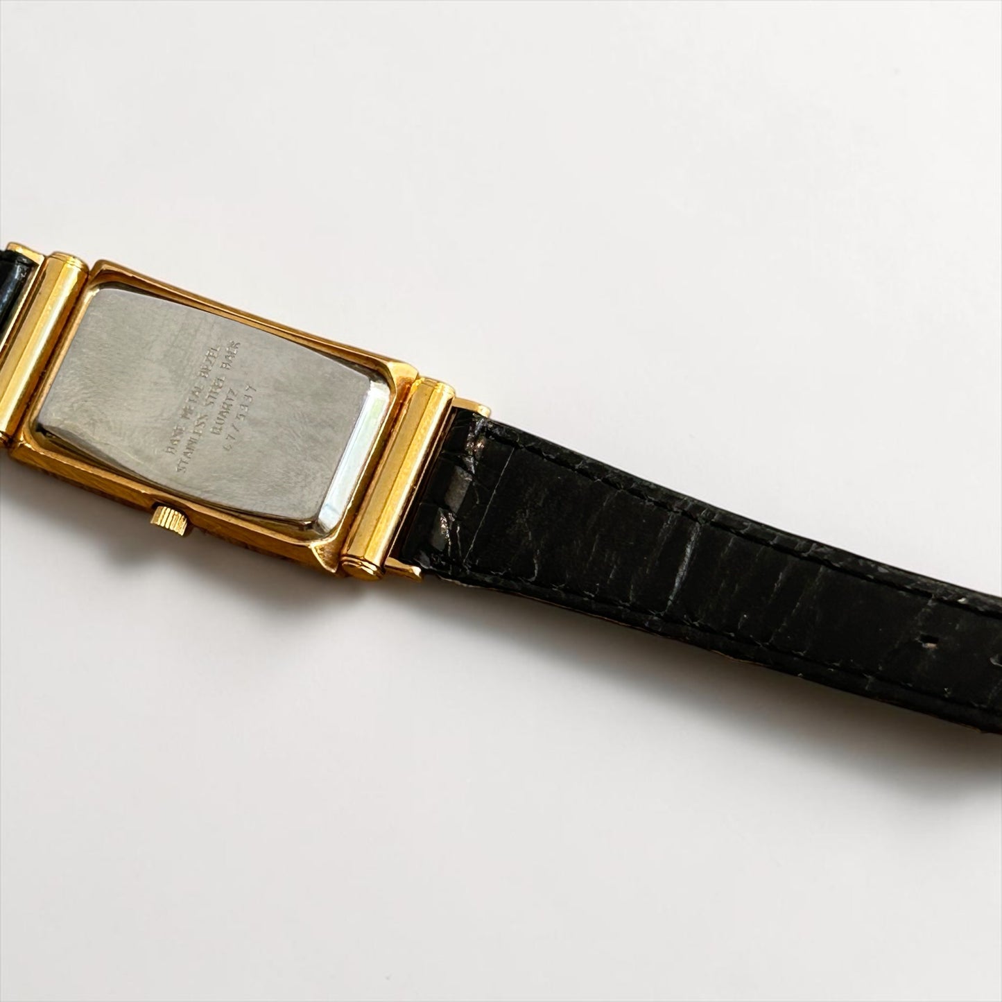 Vintage JUNGHANS Rectangular Gold Plated Quartz Watch|1990s