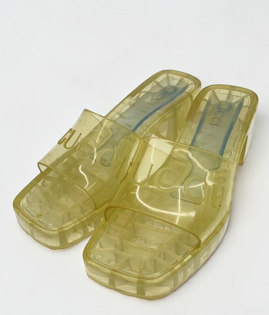 Gucci Yellow PVC Slides |2020