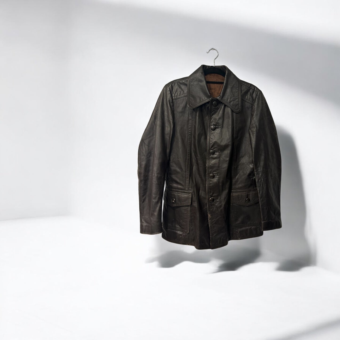 Vintage dark brown leather jacket
