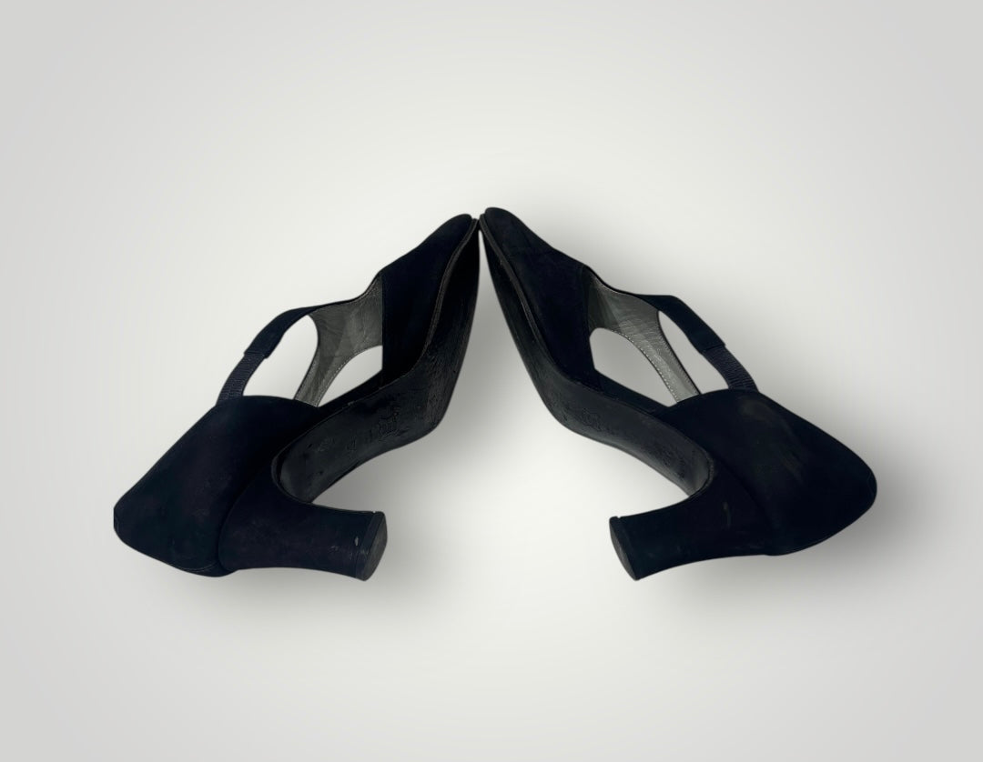 Vintage Christian Dior Black Suede CD Pumps | 1990s