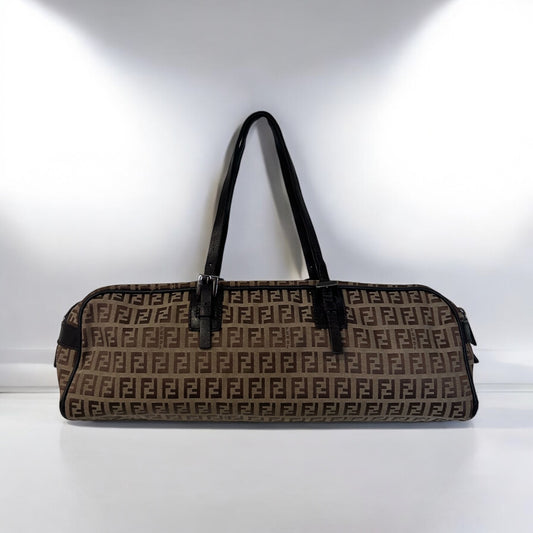 Vintage  Fendi Brown Zucchino Handbag