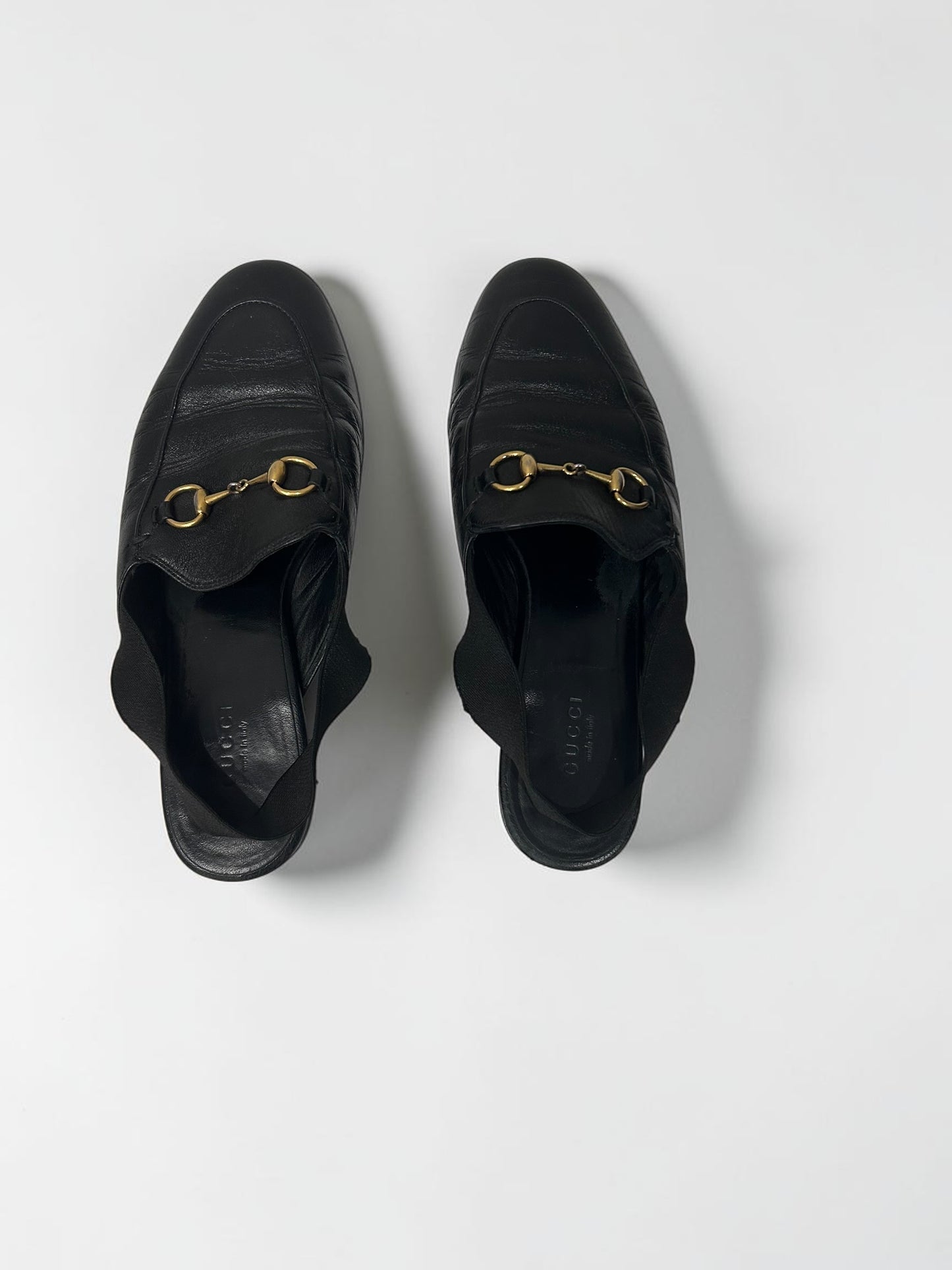 Gucci Horsebit Leather Slingback Loafers