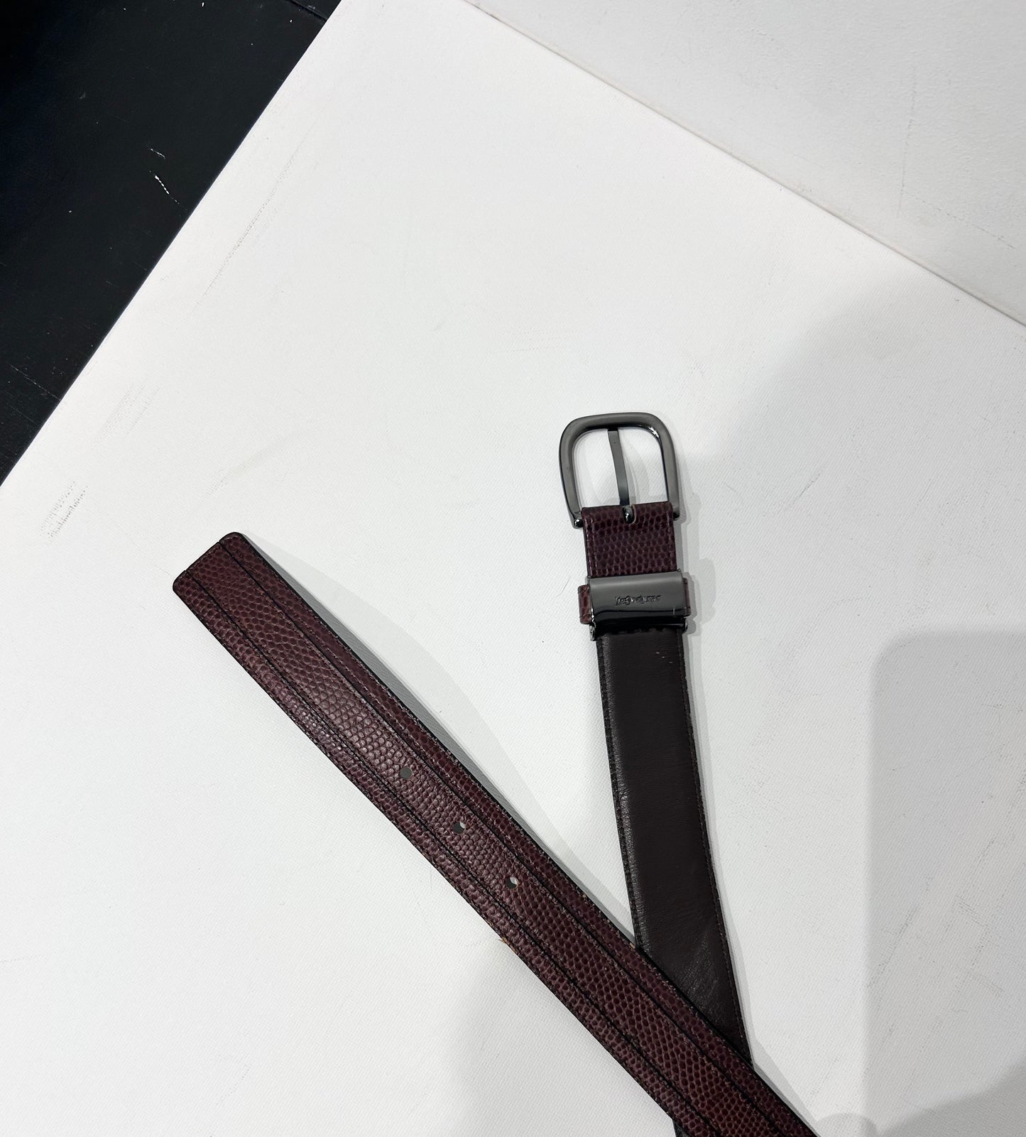 Vintage Yves Saint Laurent Textured Leather Belt