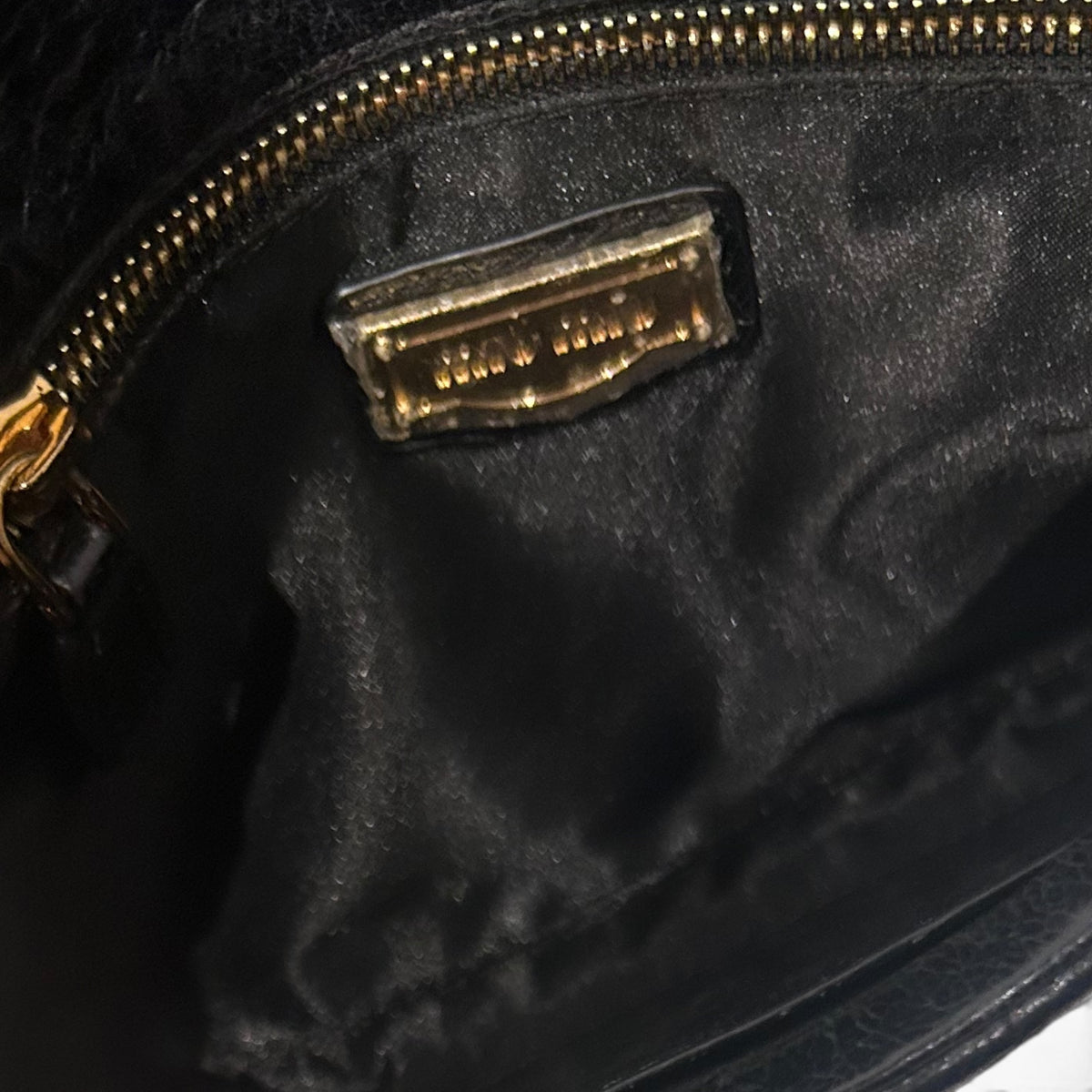 Miu Miu Black Matelassé Leather Shoulder Bag | 2000s