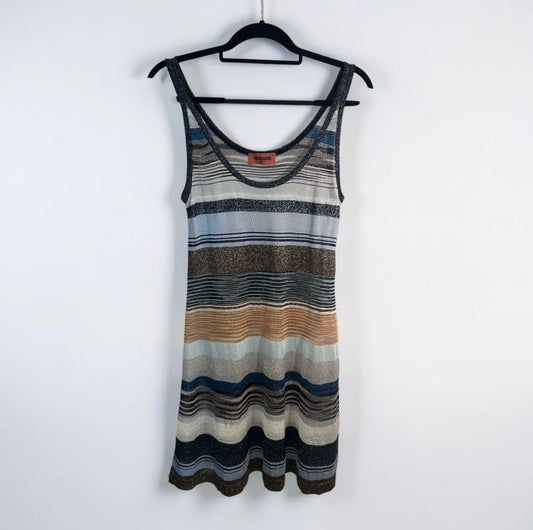 Missoni Metallic Sheer Knit Sleeveless Dress| Early 2000s