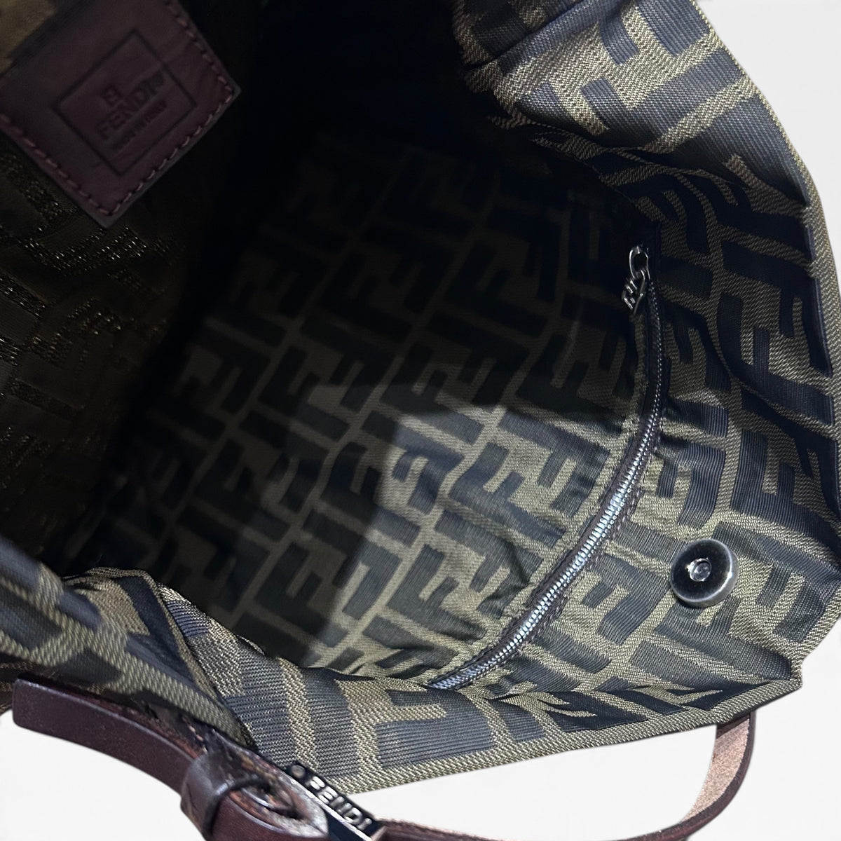 Vintage Fendi Zucca Shoulder Bag | Early 2000s