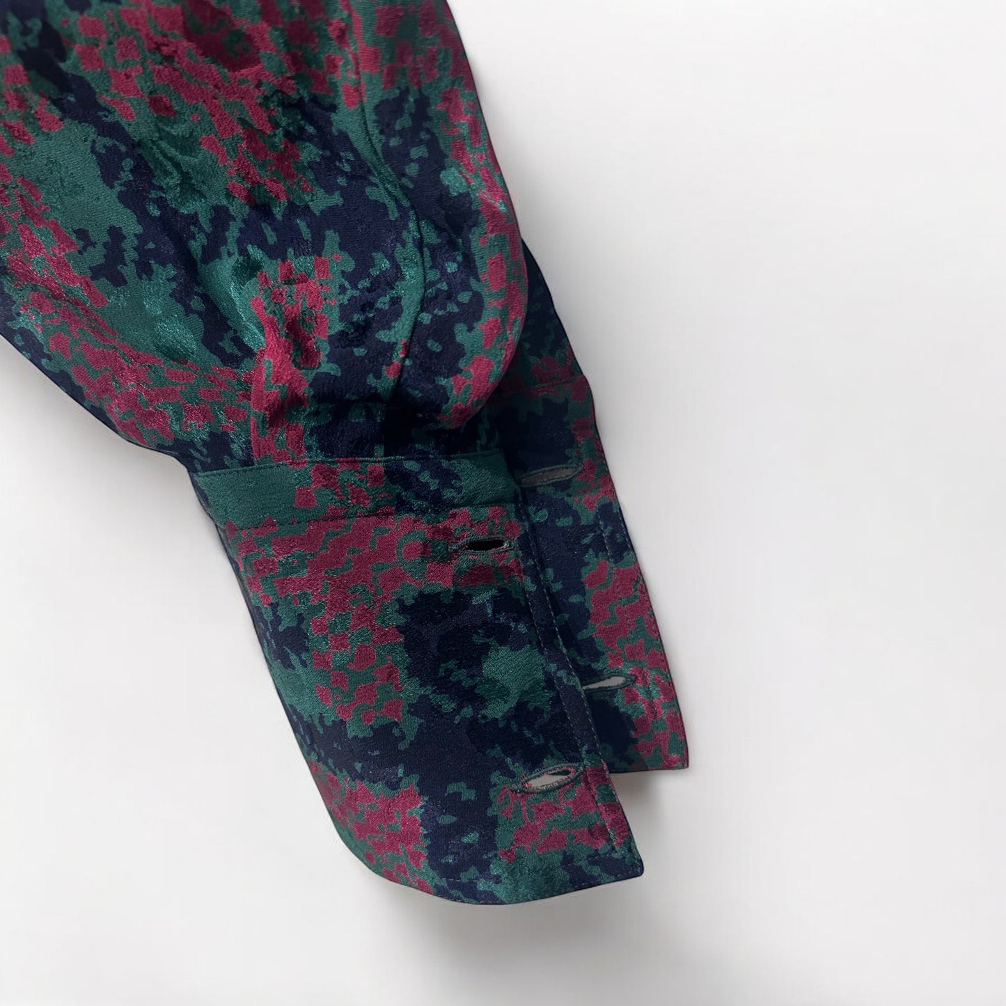 Vintage Gucci Silk Blouse with Abstract Print & Tie Neck