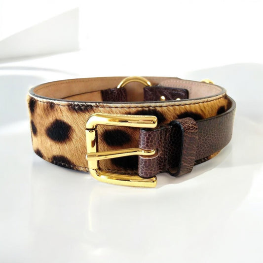 Y2K Dolce & Gabbana Leopard Harako Leather Belt