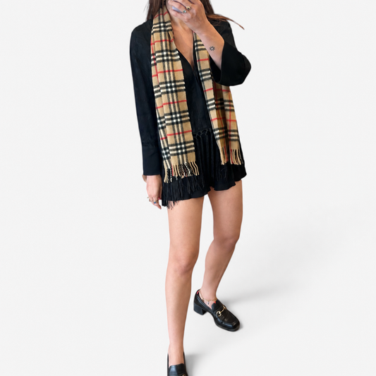 Burberry Nova Check Cashmere Scarf | Late 1980s