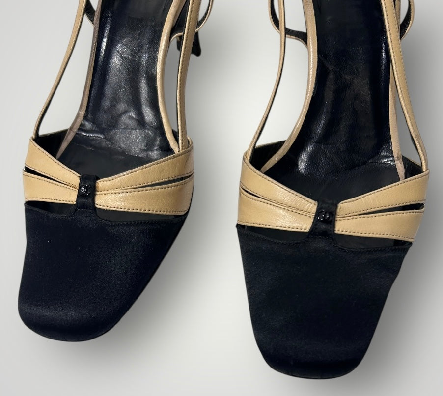 Vintage Chanel Two-Tone Slingback Heel