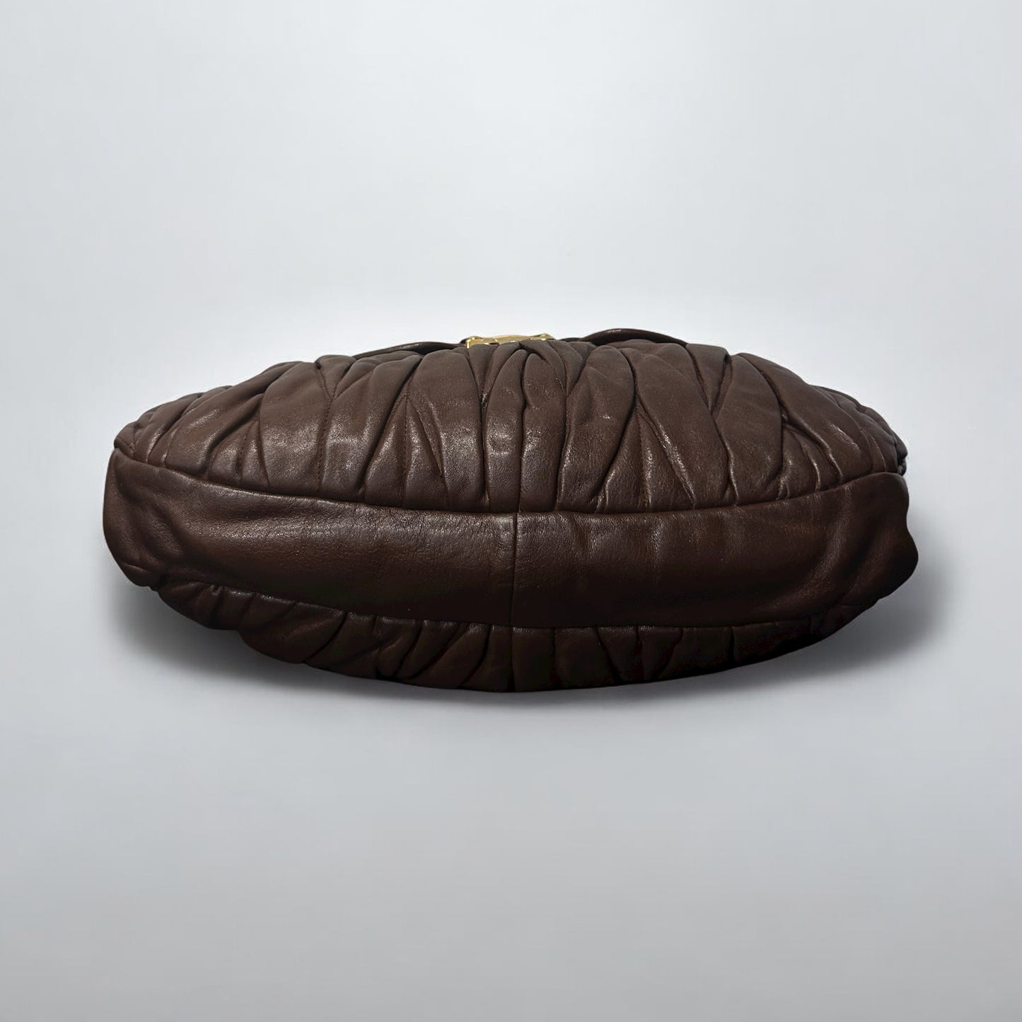 Vintage Miu Miu Matelassé Brown Leather Hobo Bag