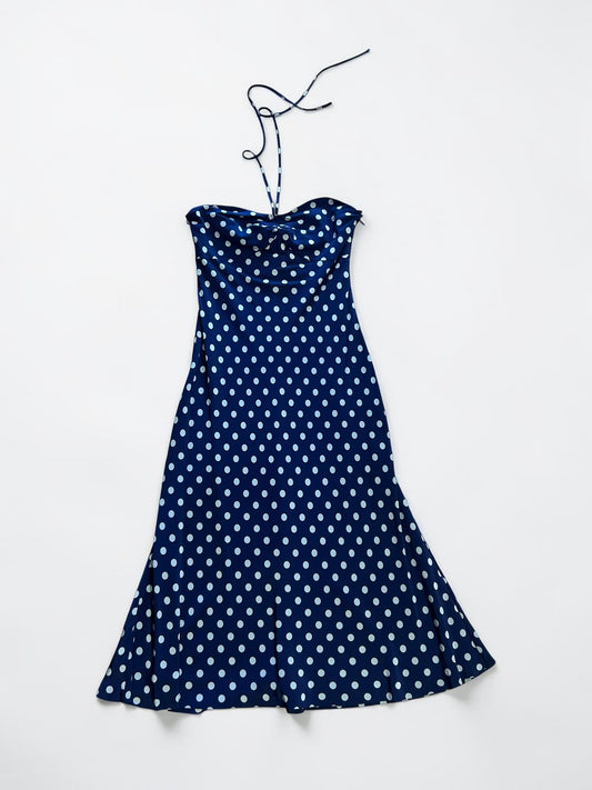 Vintage Ralph Lauren Polka Dot Silk Dress| Early 2000s