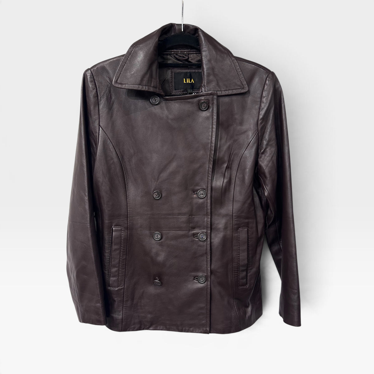 Vintage Brown Leather Belted Jacket | Early 2000s