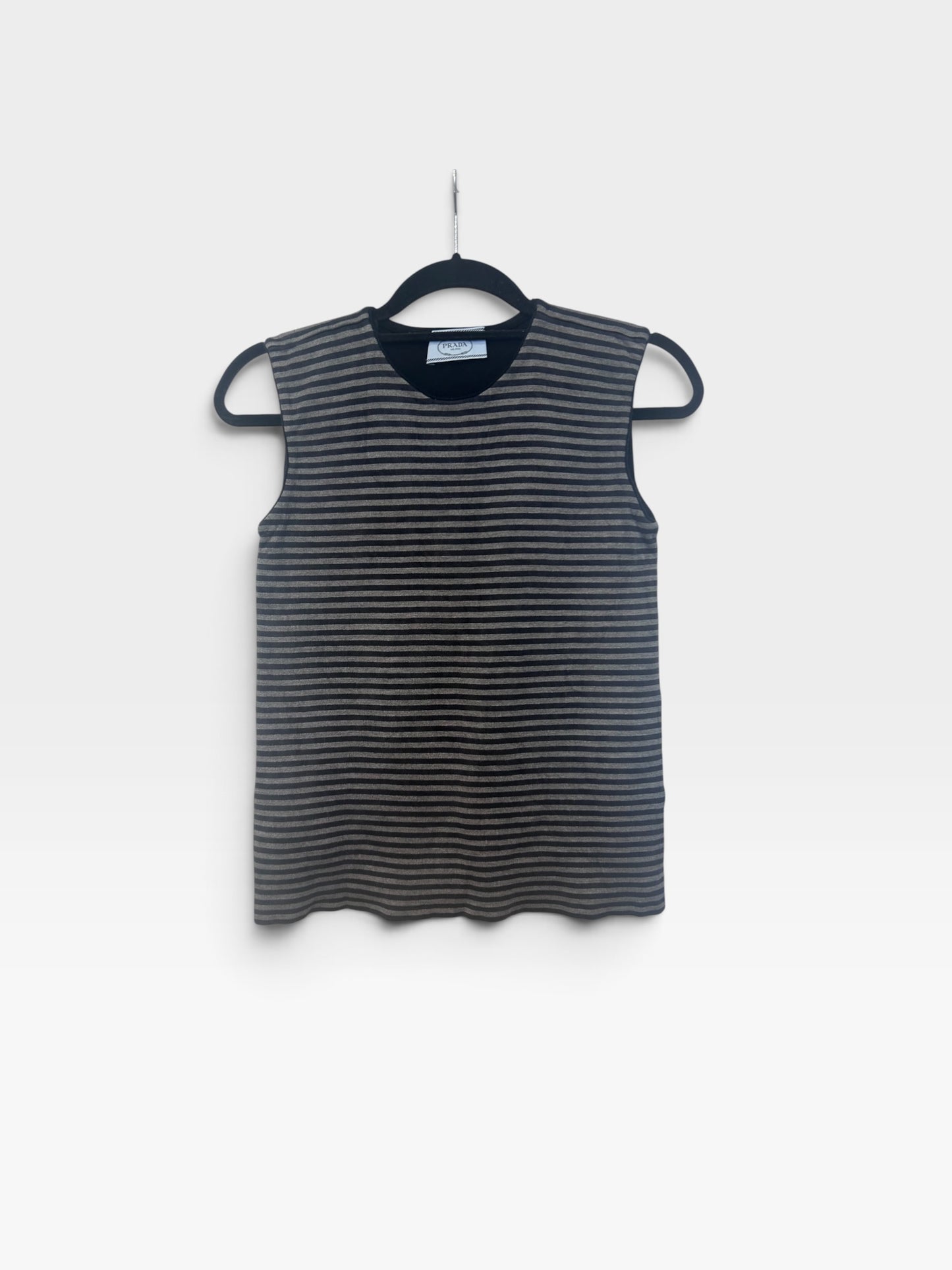 Prada Striped Silk Sleeveless Top |2013