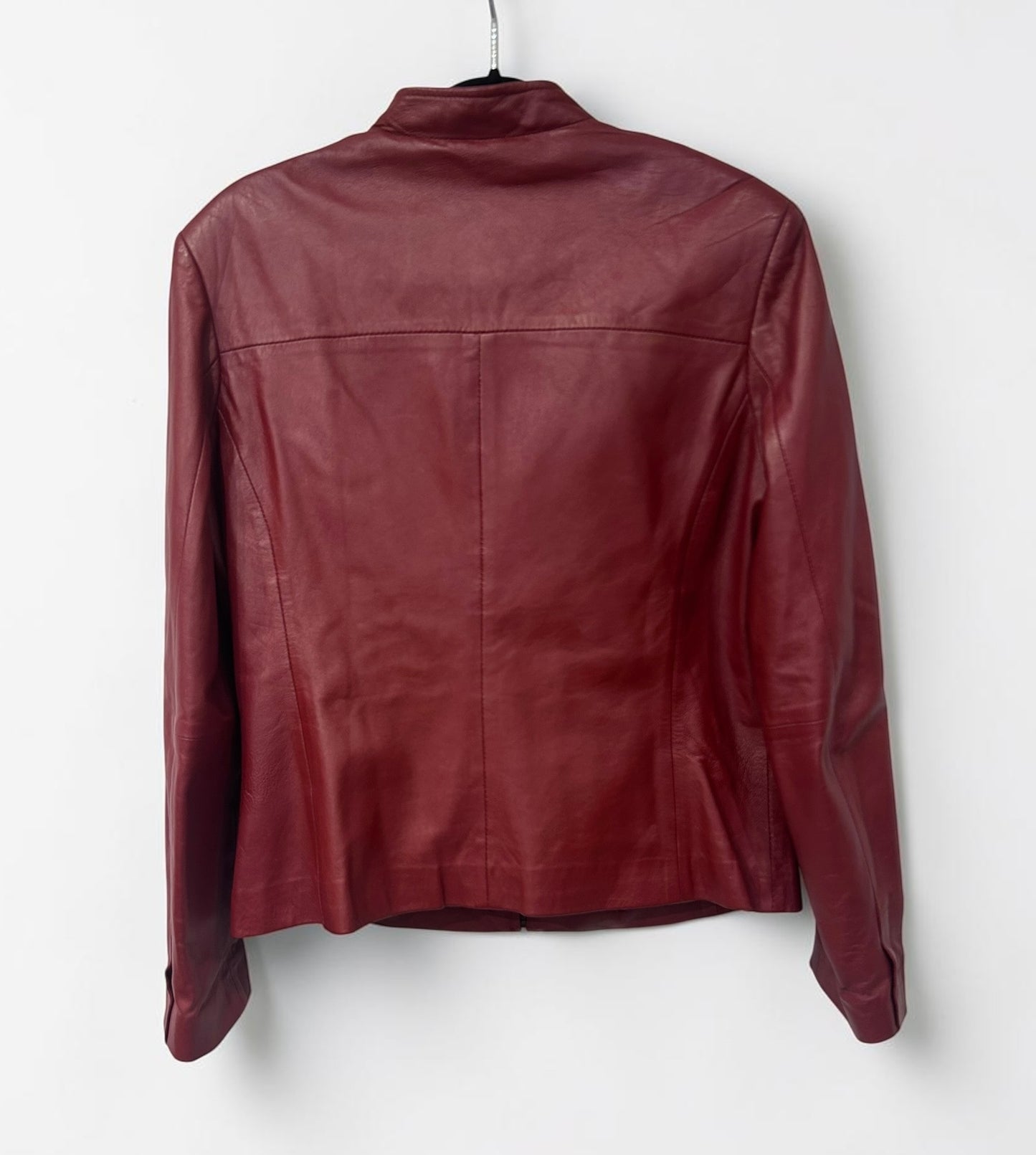 Vintage Burgundy Leather Jacket|2000s