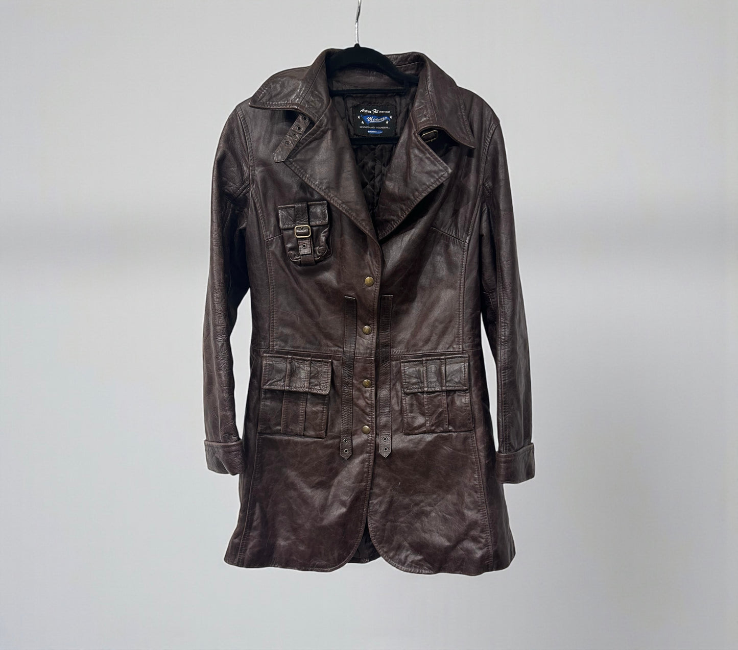Vintage Brown Leather Coat| Early 2000’s
