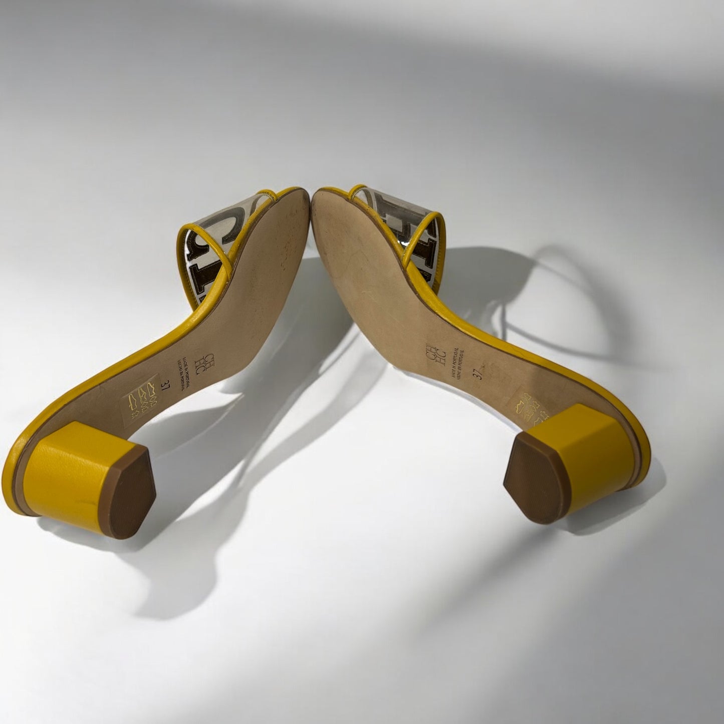 Carolina Herrera leather mules