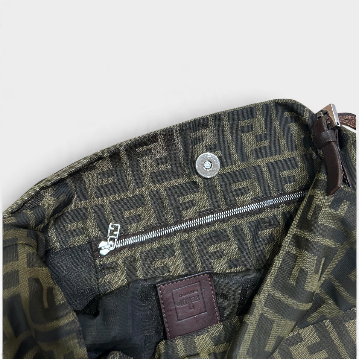 Vintage Fendi Zucca Shoulder Bag | Early 2000s