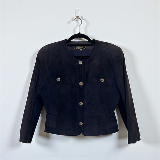 Vintage Cizenne Suede Jacket with Gold Buttons