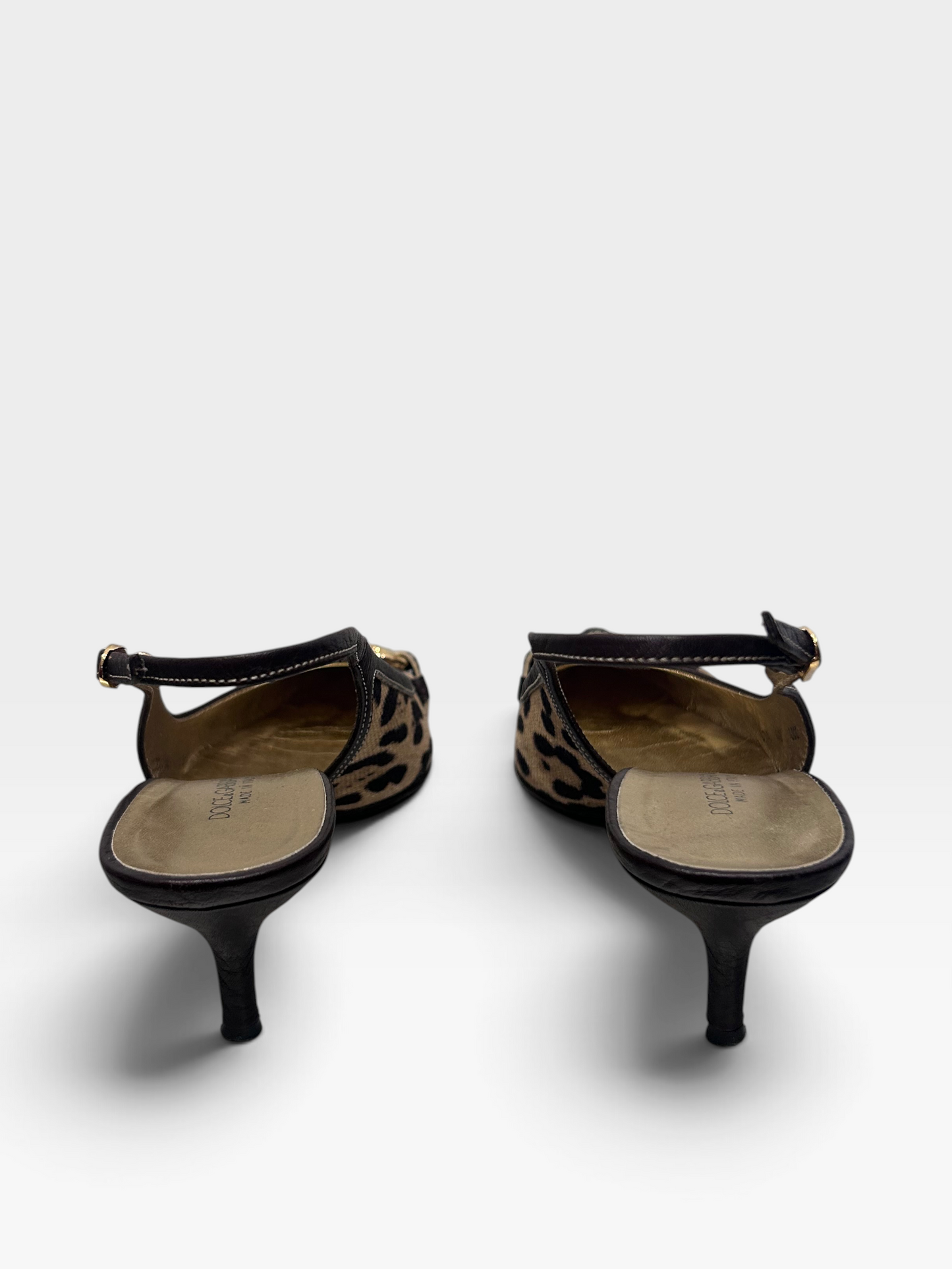 Vintage Dolce & Gabbana Leopard Slingback Heels| Early 2000s