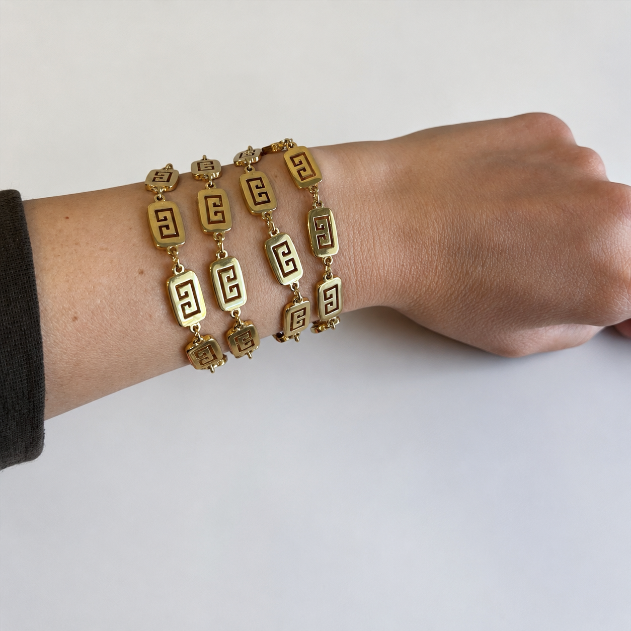 Vintage Givenchy Gold Plated Greek Key Necklace| 1990s
