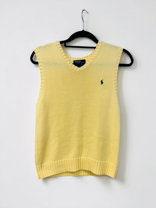 Vintage Polo Ralph Lauren Cotton Yellow Knit Vest |Early 2000s