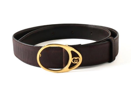 Vintage Gucci Dark brown leather belt
