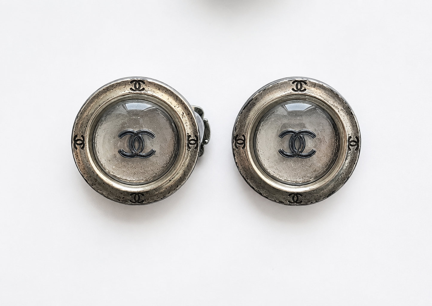 Vintage Chanel Silver-Tone Clip-On Earrings | Spring 1999