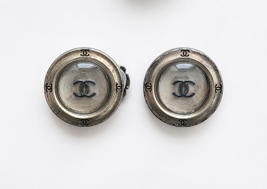 Vintage Chanel Silver-Tone Clip-On Earrings | Spring 1999